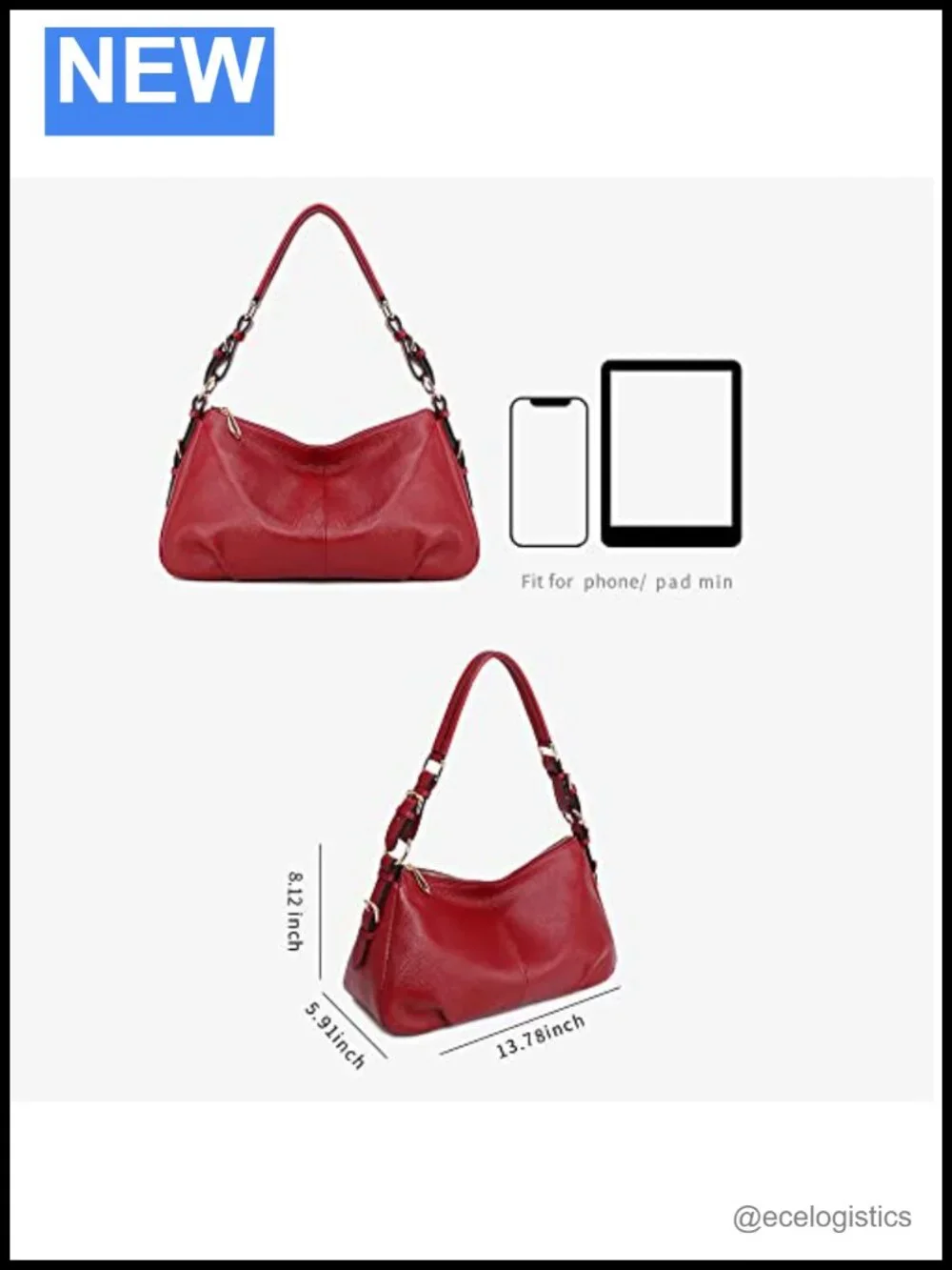 Vintage Leather Hobo Bag Women Adjustable Handle Top Grain Cowhide Purse